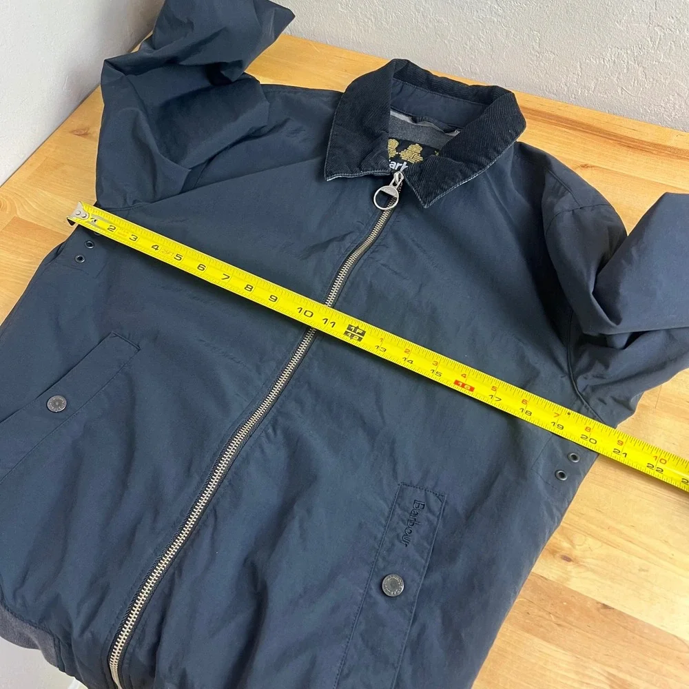 Barbour Corpach Jacket Mens Size Small Black Corduroy Collar Lightweight